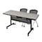 Kobe Rectangle FlipTop Table, 60" W, 29" H, Laminate Top, Maple MKFTM6030PL23BK - alternate 1